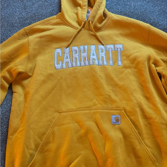 NWT Sz XL Loose fit Carhartt Men's yellow Hoodie Sweater - Picture 1 of 13